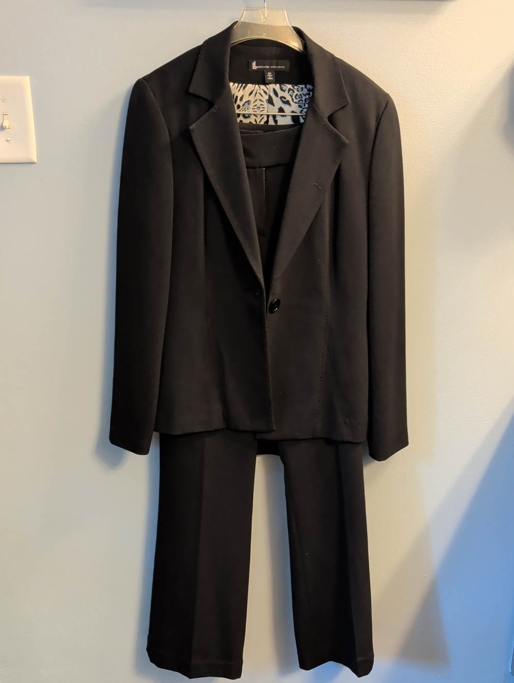 Larry Levine 3 piece Black Women's Suit Jacket, Pants,Skirt Set